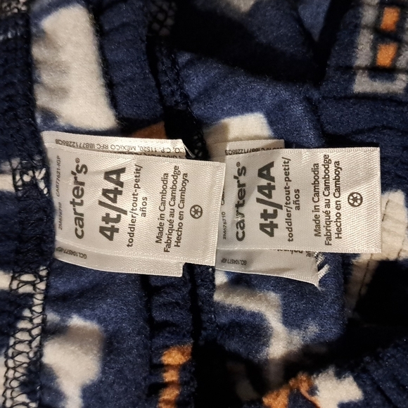 Carter's fleece pajama pants 2 pairs size 4T NO TOPS - Picture 2 of 2